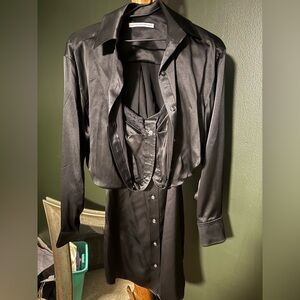 Alexander Wang Black Satin slip Dress NWOT